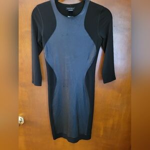 Eva Varro Womens Faux Leather 3/4 Sleeve Sheath Dress Black Size Extra Small NWT